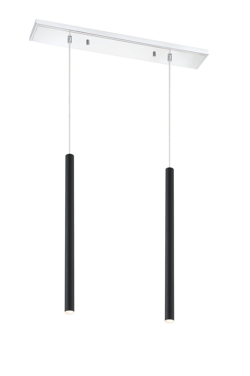 Z-Lite 917MP24-MB-LED-2LCH LED Linear Chandelier, Chrome