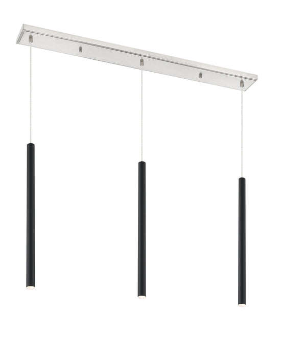 Z-Lite 917MP24-MB-LED-3LBN LED Linear Chandelier, Brushed Nickel
