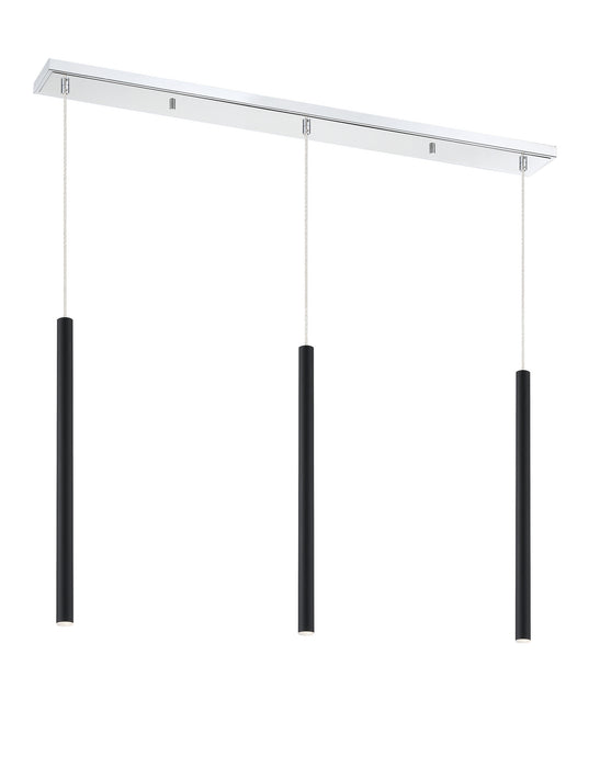 Z-Lite 917MP24-MB-LED-3LCH LED Linear Chandelier, Chrome