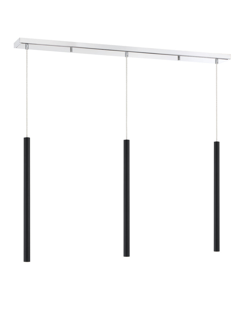 Z-Lite 917MP24-MB-LED-3LCH LED Linear Chandelier, Chrome
