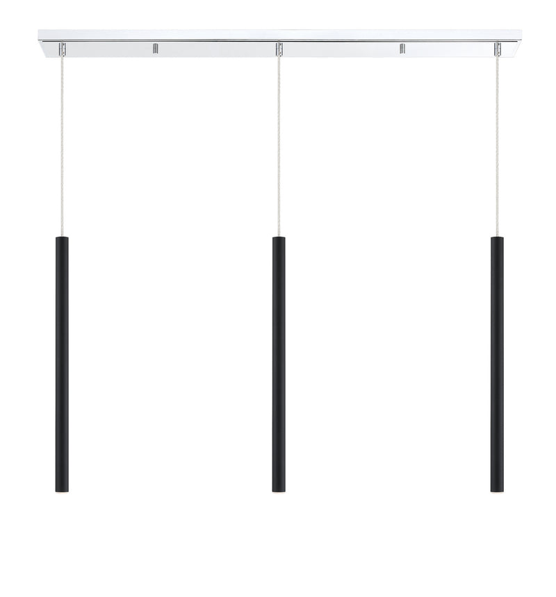 Z-Lite 917MP24-MB-LED-3LCH LED Linear Chandelier, Chrome