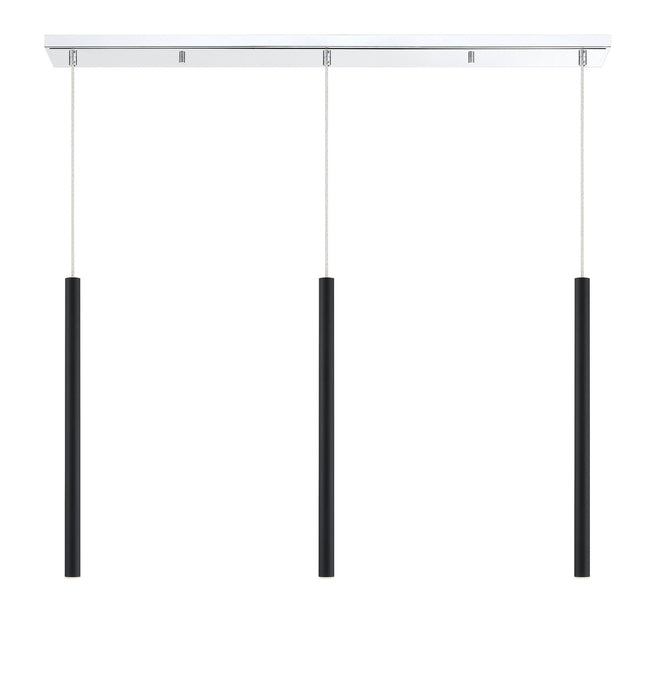 Z-Lite 917MP24-MB-LED-3LCH LED Linear Chandelier, Chrome