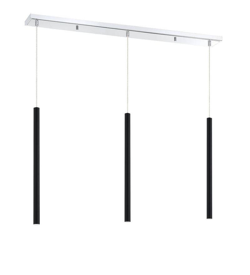 Z-Lite 917MP24-MB-LED-3LCH LED Linear Chandelier, Chrome