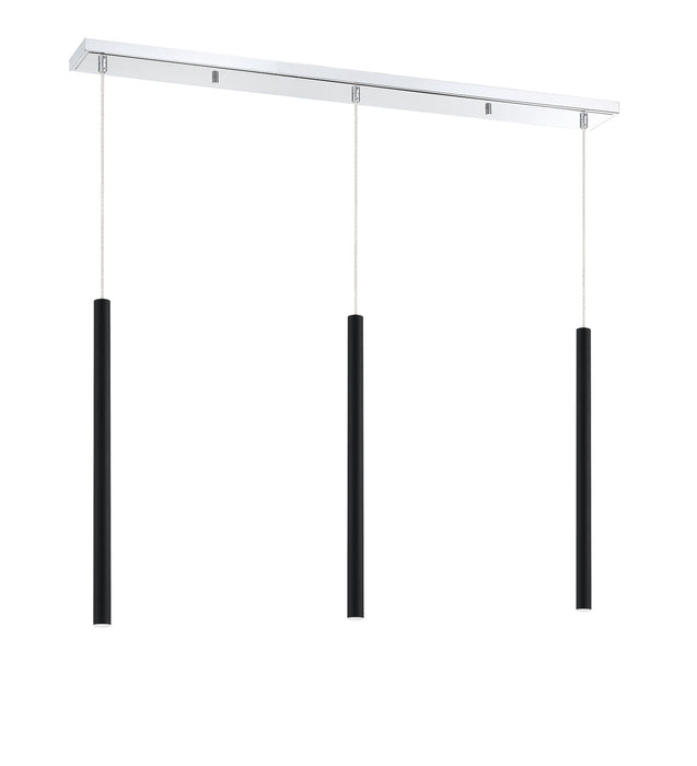 Z-Lite 917MP24-MB-LED-3LCH LED Linear Chandelier, Chrome