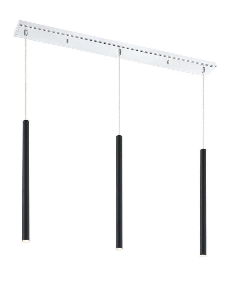 Z-Lite 917MP24-MB-LED-3LCH LED Linear Chandelier, Chrome