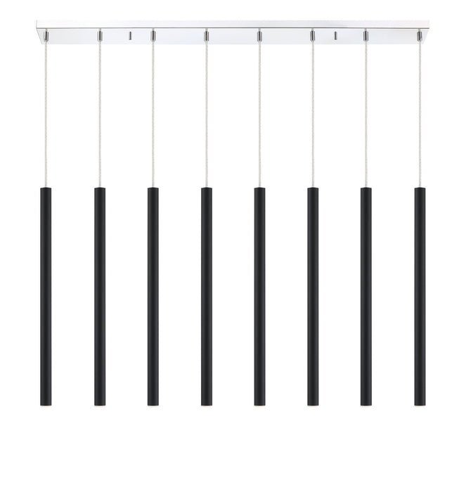 Z-Lite 917MP24-MB-LED-8LCH LED Linear Chandelier, Chrome