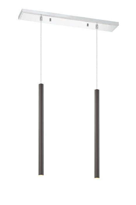 Z-Lite 917MP24-PBL-LED-2LCH LED Linear Chandelier, Chrome