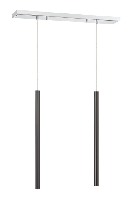 Z-Lite 917MP24-PBL-LED-2LCH LED Linear Chandelier, Chrome