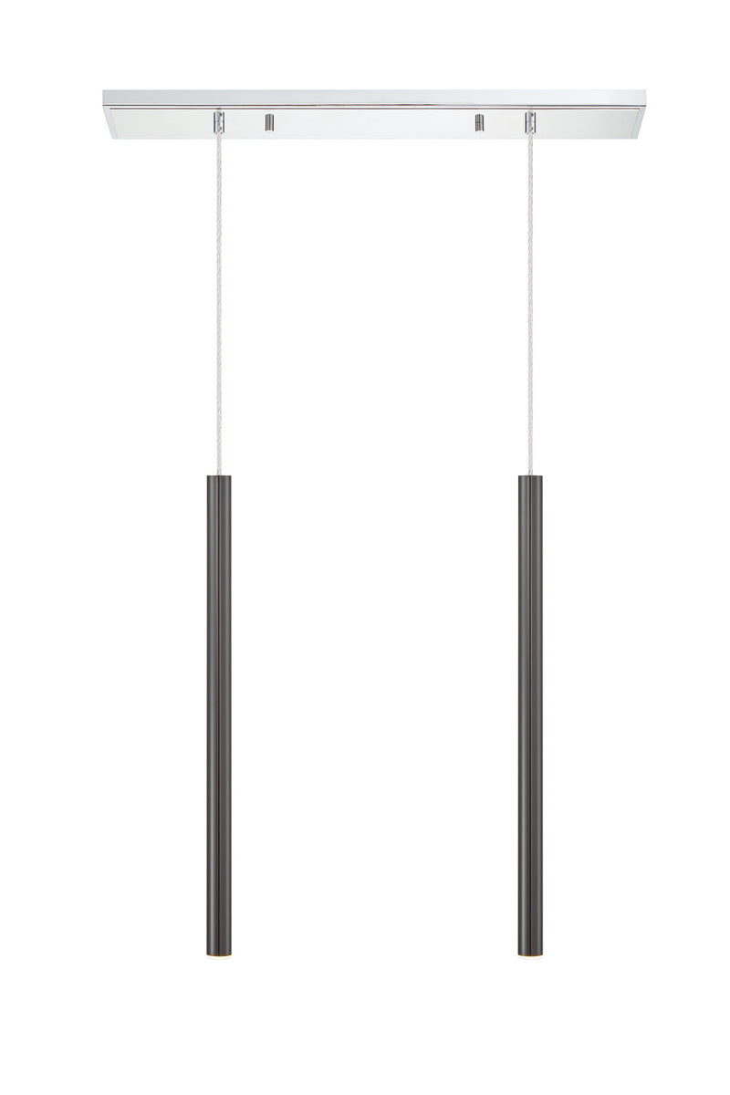 Z-Lite 917MP24-PBL-LED-2LCH LED Linear Chandelier, Chrome