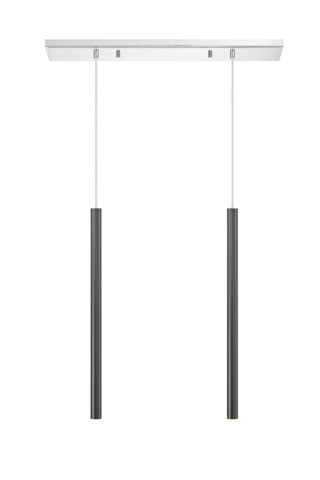 Z-Lite 917MP24-PBL-LED-2LCH LED Linear Chandelier, Chrome