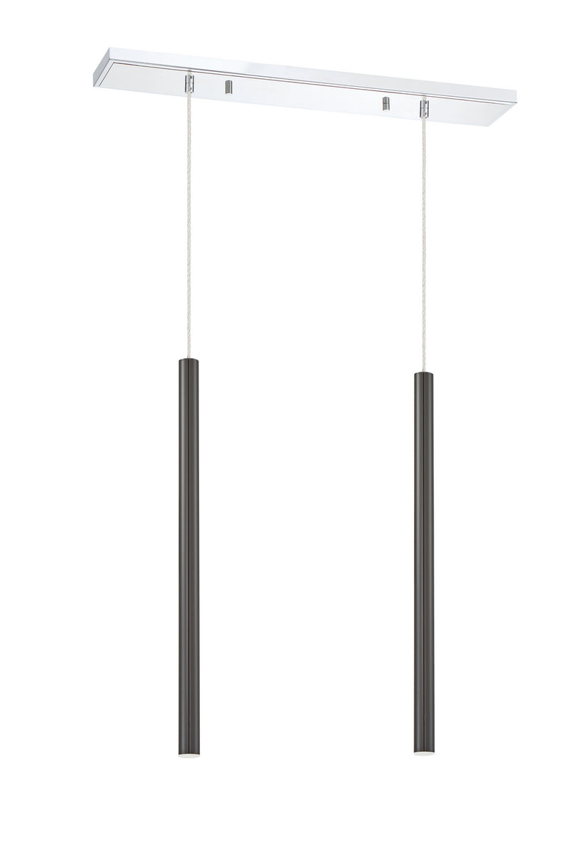 Z-Lite 917MP24-PBL-LED-2LCH LED Linear Chandelier, Chrome
