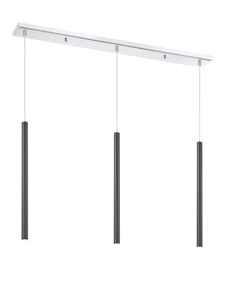 Z-Lite 917MP24-PBL-LED-3LCH LED Linear Chandelier, Chrome