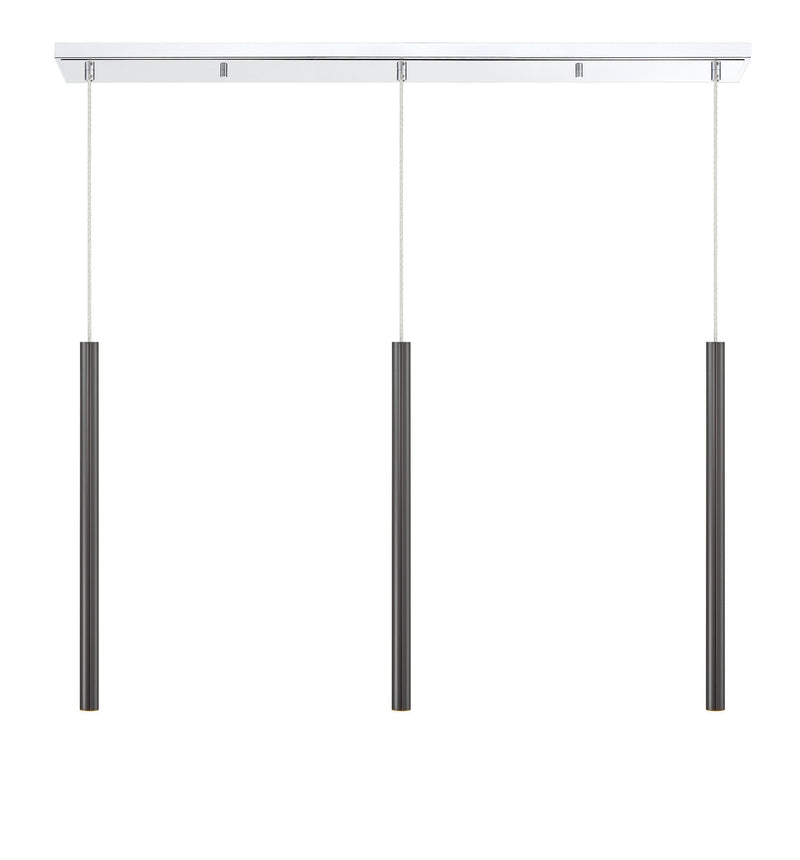 Z-Lite 917MP24-PBL-LED-3LCH LED Linear Chandelier, Chrome