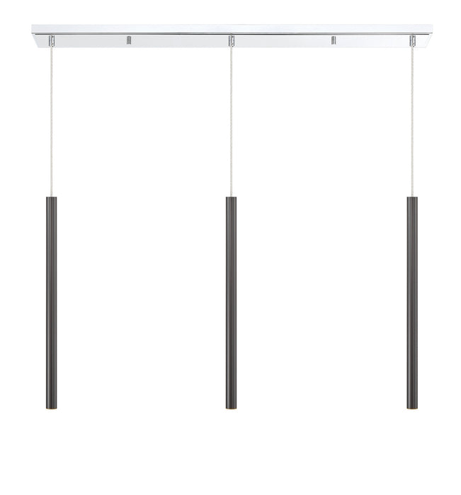 Z-Lite 917MP24-PBL-LED-3LCH LED Linear Chandelier, Chrome