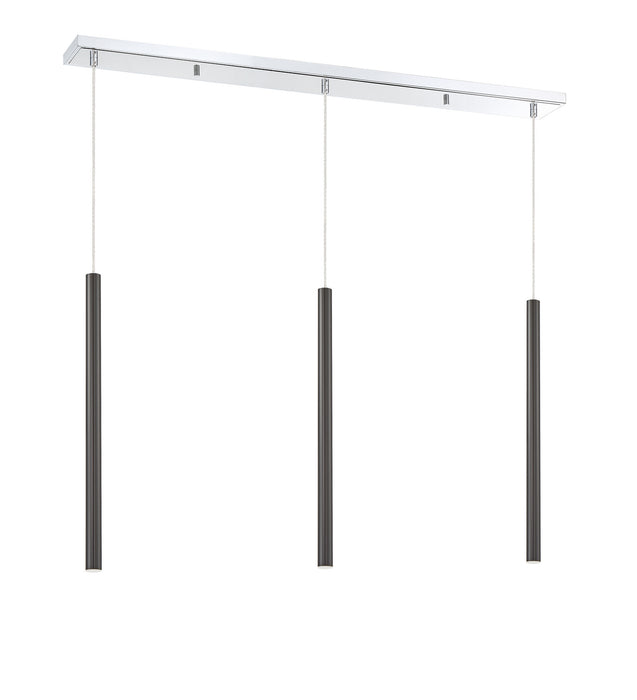 Z-Lite 917MP24-PBL-LED-3LCH LED Linear Chandelier, Chrome