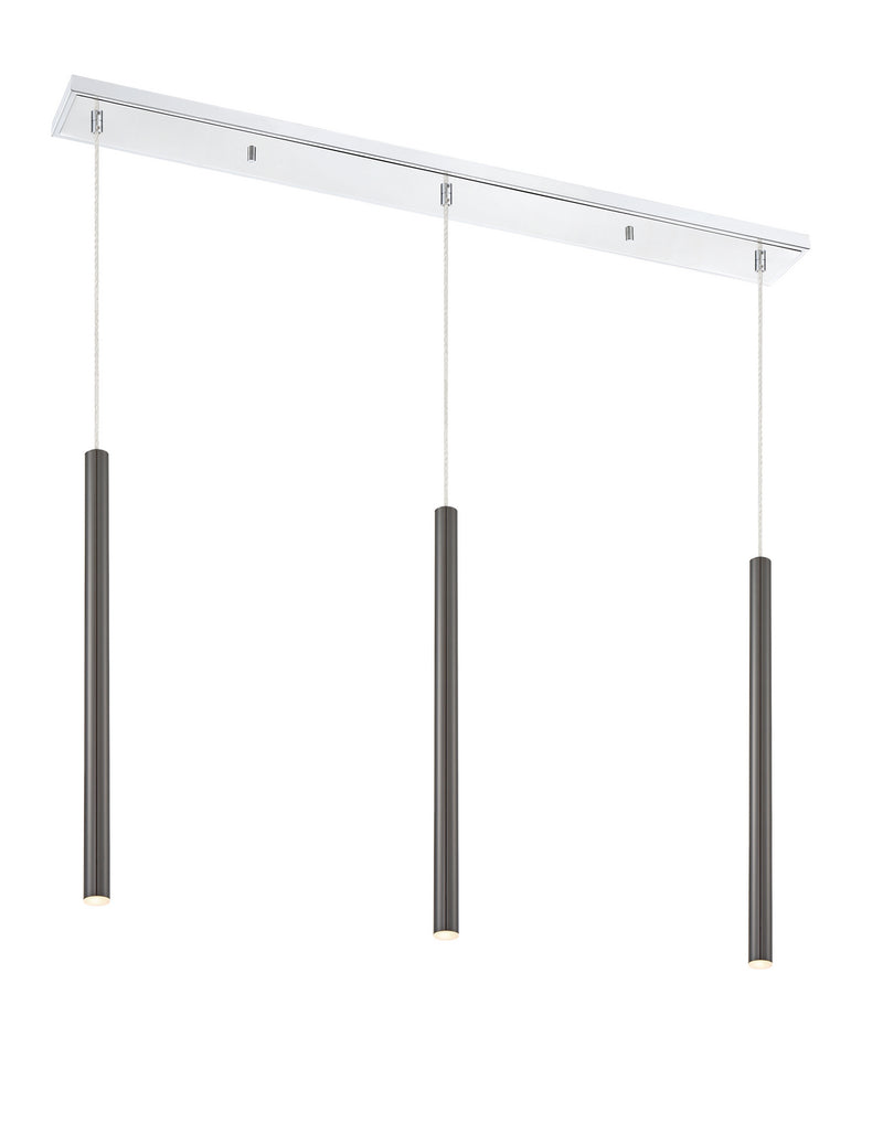 Z-Lite 917MP24-PBL-LED-3LCH LED Linear Chandelier, Chrome