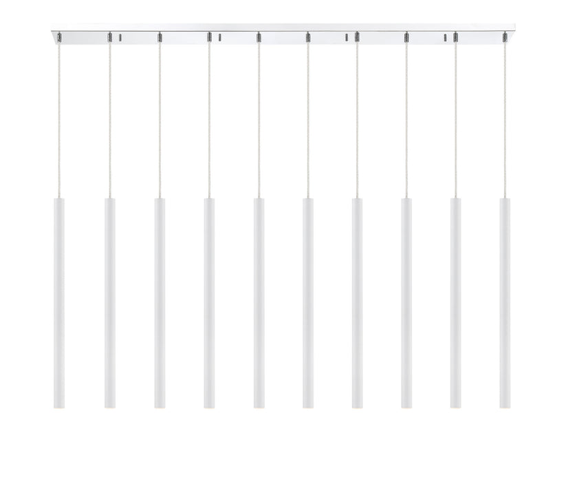 Z-Lite 917MP24-WH-LED-10LCH LED Linear Chandelier, Chrome