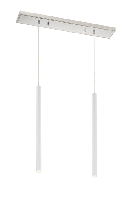 Z-Lite 917MP24-WH-LED-2LBN LED Linear Chandelier, Brushed Nickel