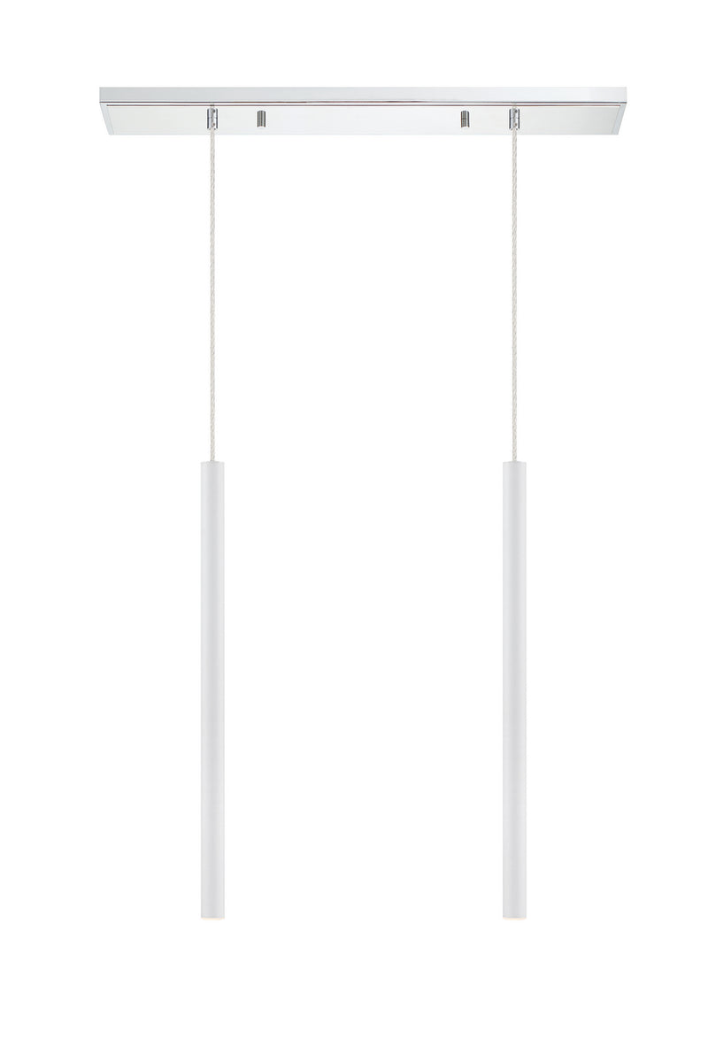Z-Lite 917MP24-WH-LED-2LCH LED Linear Chandelier, Chrome