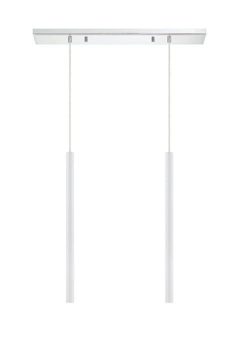 Z-Lite 917MP24-WH-LED-2LCH LED Linear Chandelier, Chrome