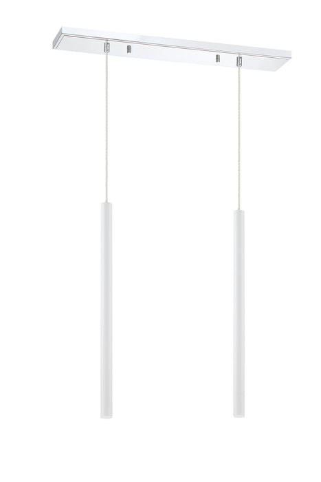 Z-Lite 917MP24-WH-LED-2LCH LED Linear Chandelier, Chrome