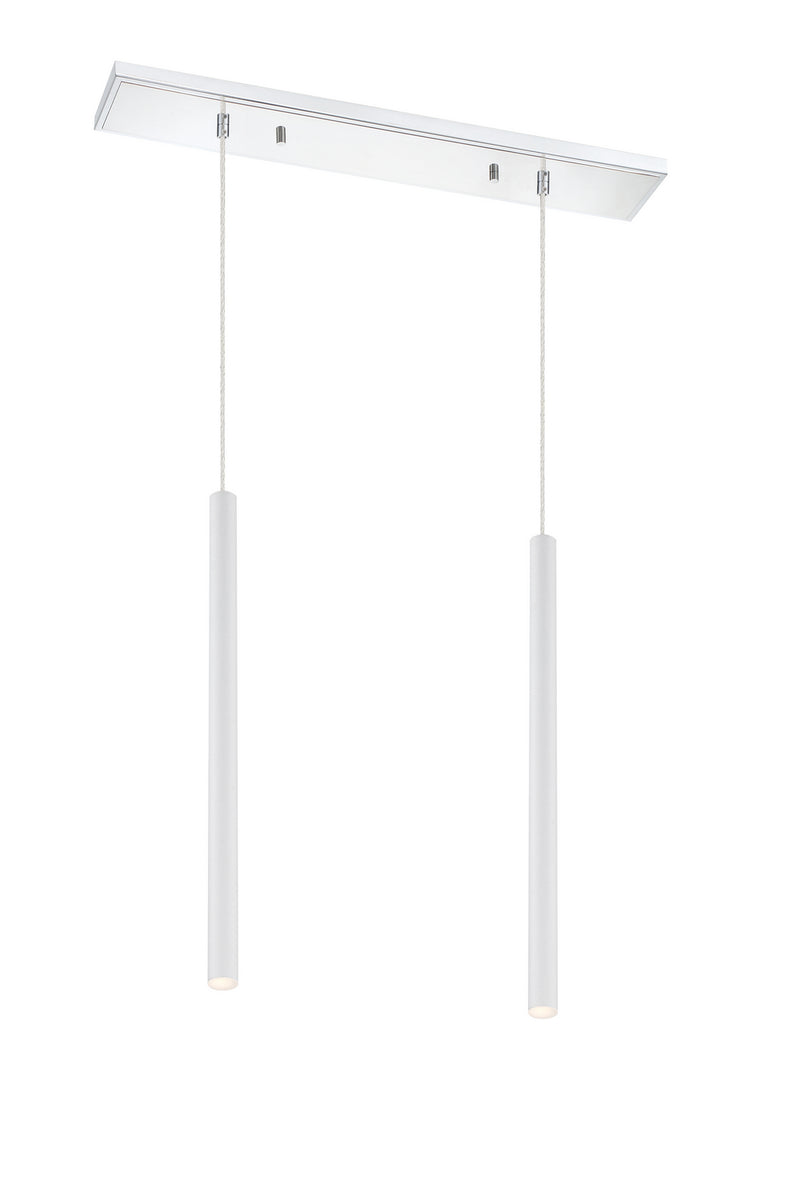 Z-Lite 917MP24-WH-LED-2LCH LED Linear Chandelier, Chrome