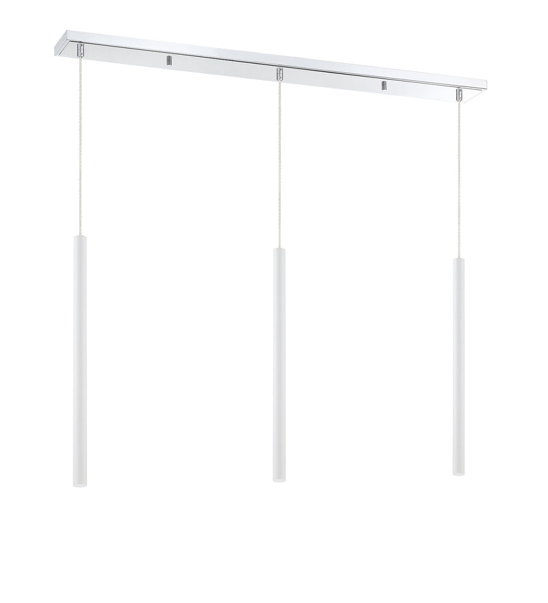 Z-Lite 917MP24-WH-LED-3LCH LED Linear Chandelier, Chrome