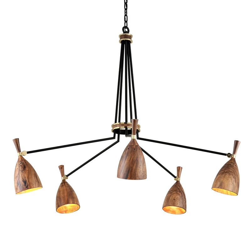 Corbett Lighting 280-05-SBK Five Light Chandelier, Soft Black