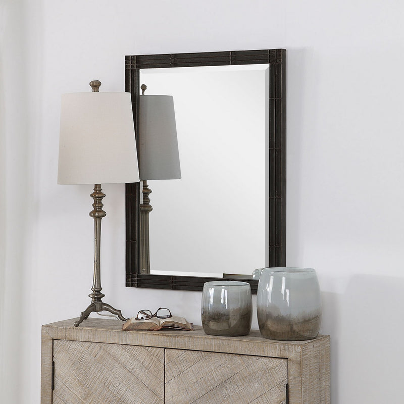 Uttermost 09485 Mirror, Rustic Aged Black