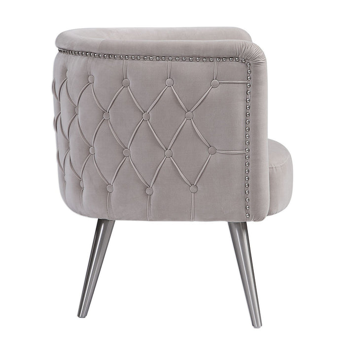 Uttermost 23508 Accent Chair, Antique Nickel