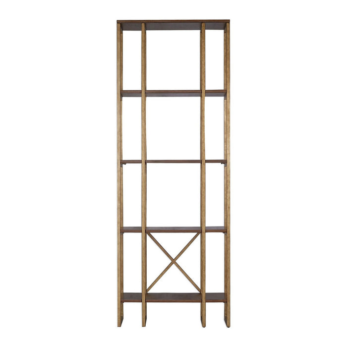 Uttermost 25347 Etagere, Brushed Antique Gold