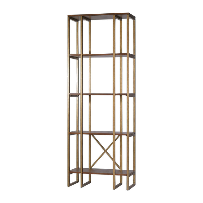 Uttermost 25347 Etagere, Brushed Antique Gold