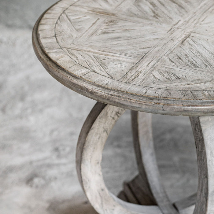 Uttermost 25426 Accent Table, Aged White