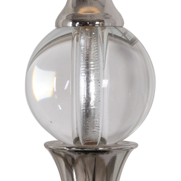 Uttermost 29674-1 One Light Buffet Lamp, Polished Nickel