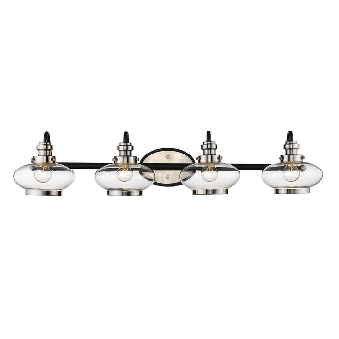 Millennium 1614-MB/SN Four Light Vanity, Matte Black/Satin Nickel