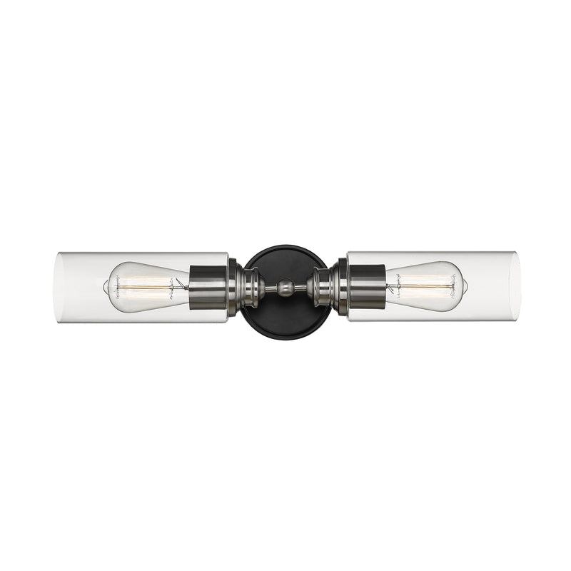 Millennium 2412-MB/BN Two Light Vanity, Matte Black/Brushed Nickel