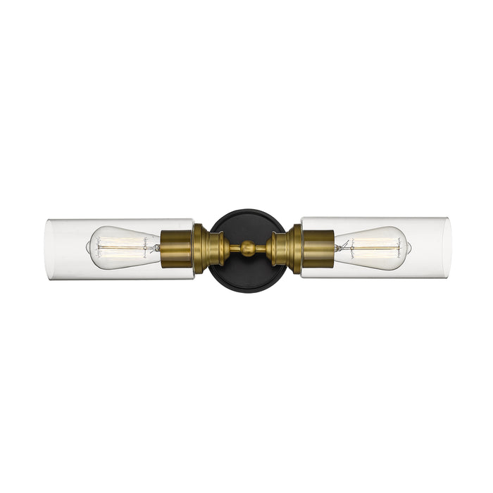 Millennium 2412-MB/HBZ Two Light Vanity, Matte Black/Heirloom Bronze