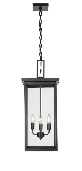 Millennium 42605-PBK Four Light Outdoor Hanging Lantern, Powder Coated Black