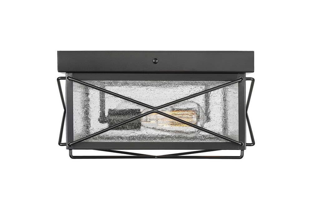 Millennium 42616-PBK Two Light Outdoor Flush Mount, Powder Coated Black