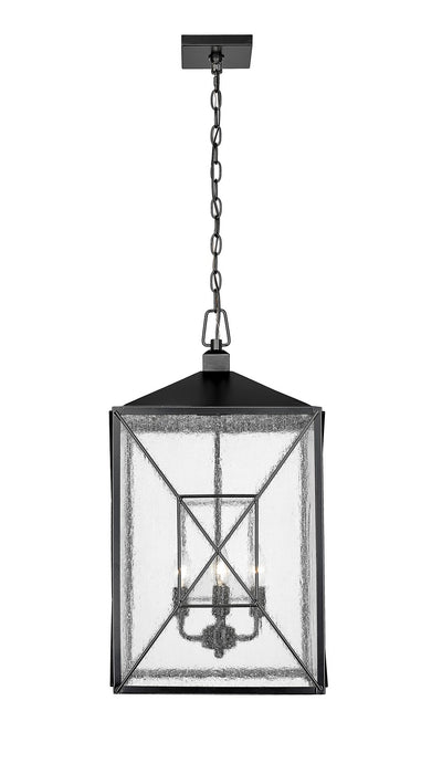 Millennium 42645-PBK Four Light Outdoor Hanging Lantern, Powder Coated Black