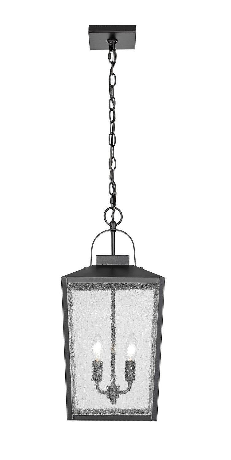Millennium 42655-PBK Two Light Outdoor Hanging Lantern, Powder Coated Black