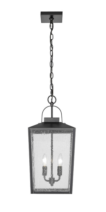 Millennium 42655-PBK Two Light Outdoor Hanging Lantern, Powder Coated Black