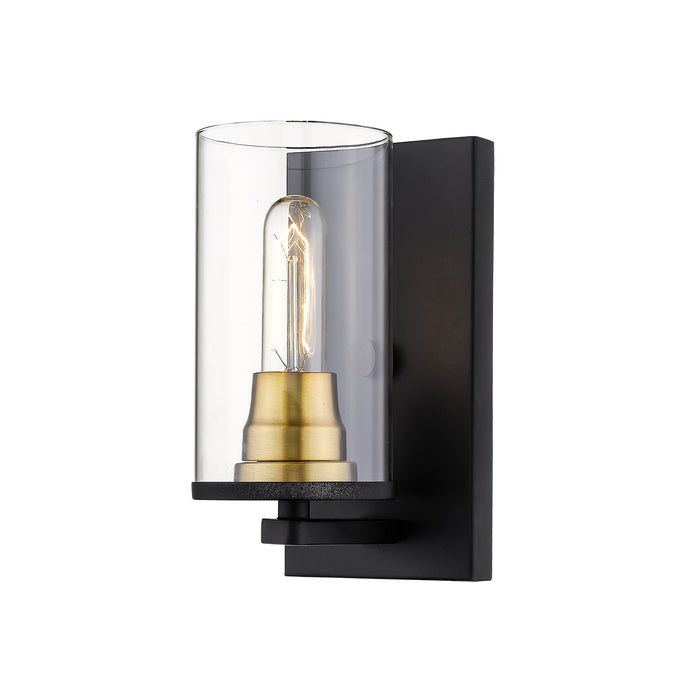 Millennium 3491-MB/HBZ One Light Wall Sconce, Matte Black/Heirloom Bronze