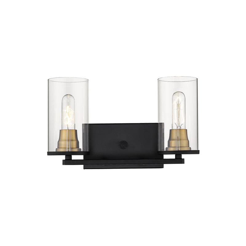 Millennium 3492-MB/HBZ Two Light Vanity, Matte Black/Heirloom Bronze
