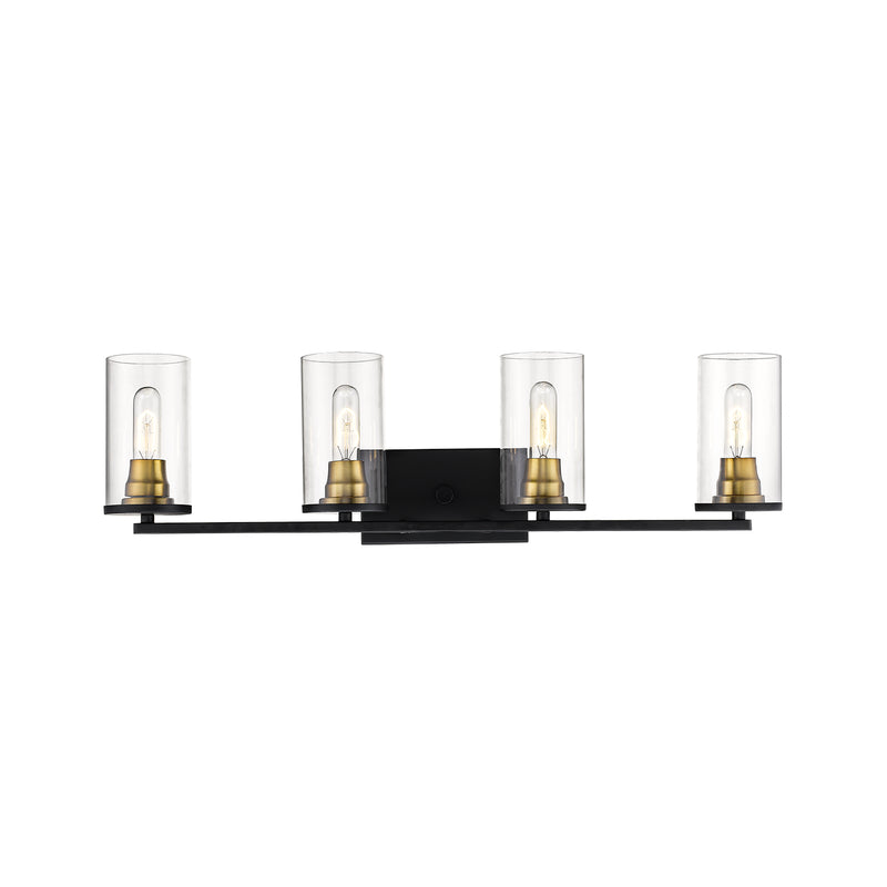 Millennium 3494-MB/HBZ Four Light Vanity, Matte Black/Heirloom Bronze