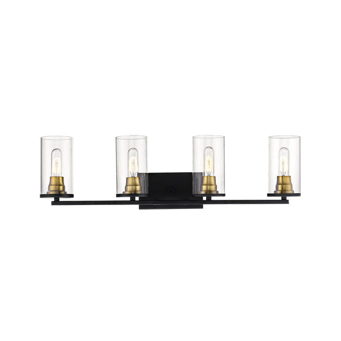 Millennium 3494-MB/HBZ Four Light Vanity, Matte Black/Heirloom Bronze