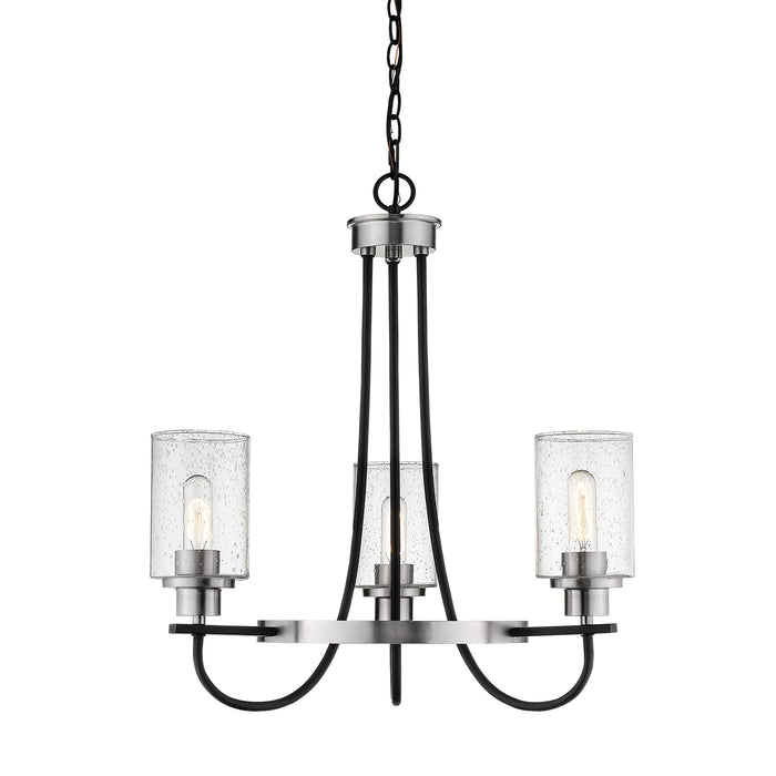 Millennium 3503-MB/BN Three Light Chandelier, Matte Black/Brushed Nickel