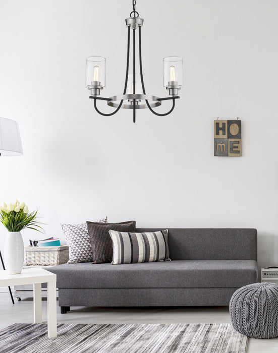 Millennium 3505-MB/BN Five Light Chandelier, Matte Black/Brushed Nickel