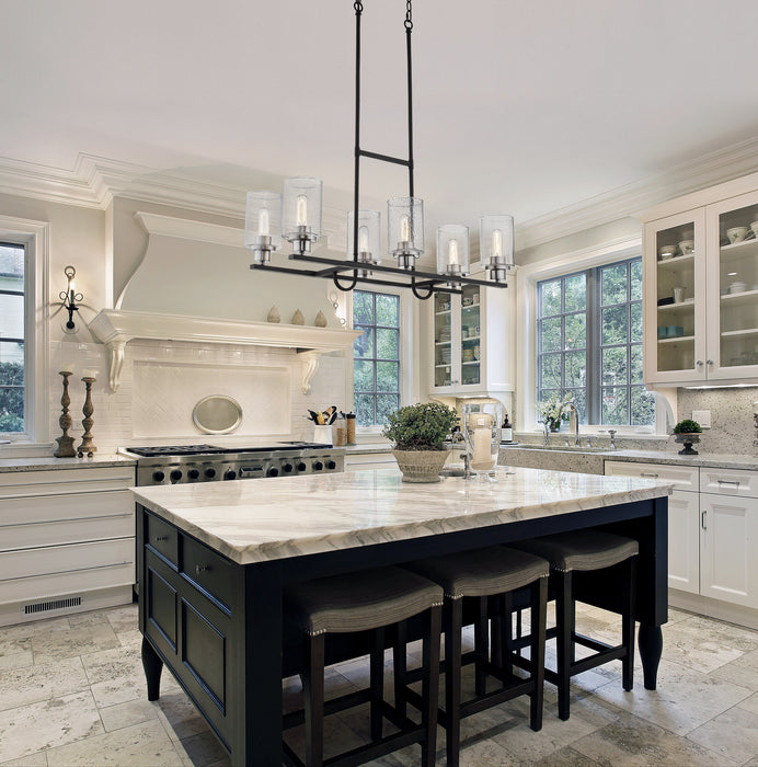 Millennium 3506-MB/BN Six Light Island Pendant, Matte Black/Brushed Nickel