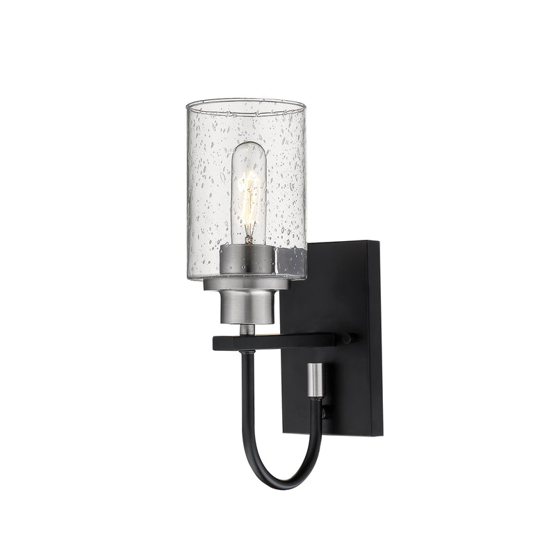 Millennium 3511-MB/BN One Light Wall Sconce, Matte Black/Brushed Nickel